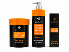 SHAMPOO Y TRATAMIENTO CONTROL FRIZZ CON QUERATINA Style Tree Black Seed Hair Serum