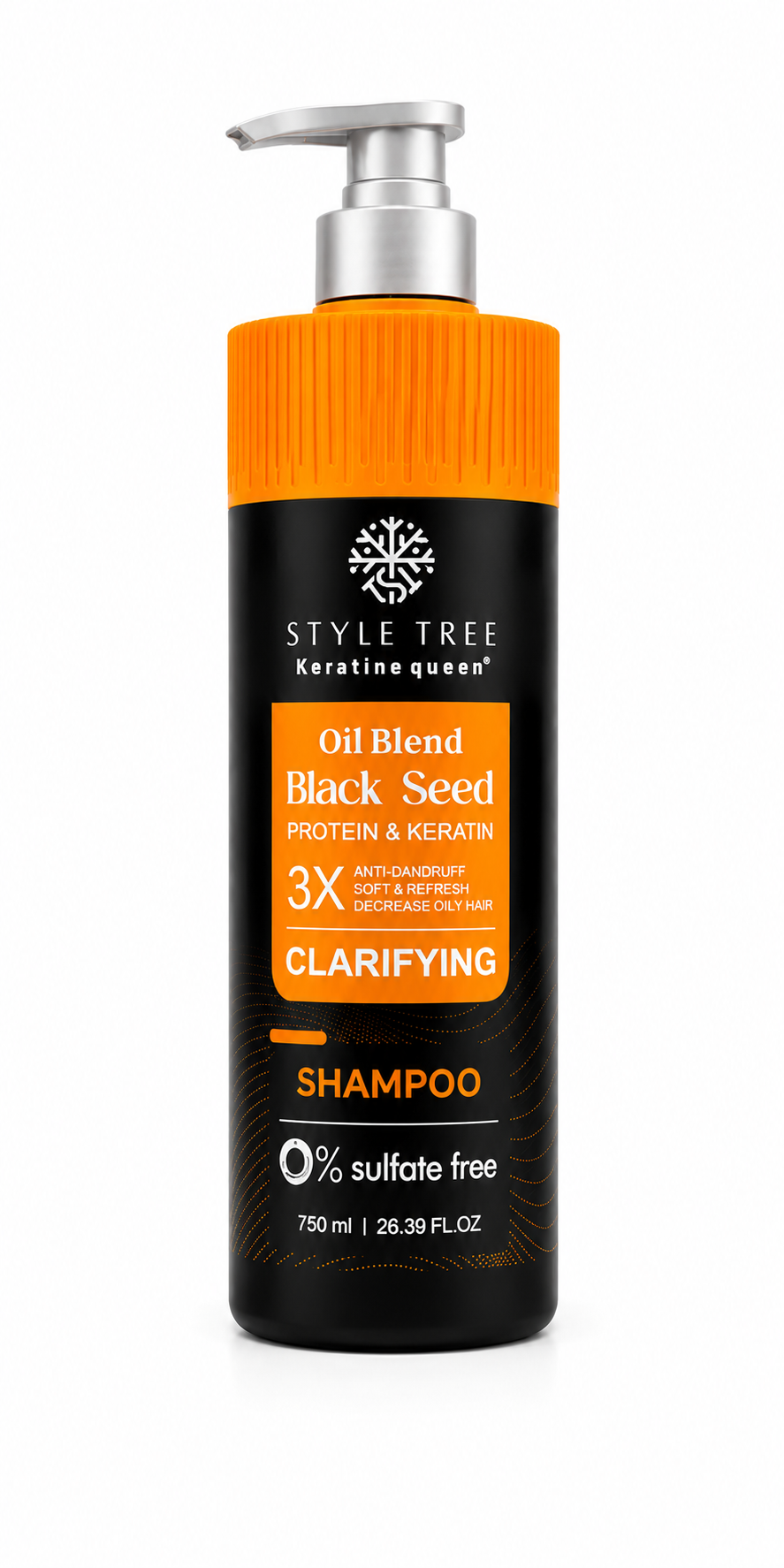 SHAMPOO Y TRATAMIENTO CONTROL FRIZZ CON QUERATINA Style Tree Black Seed Hair Serum